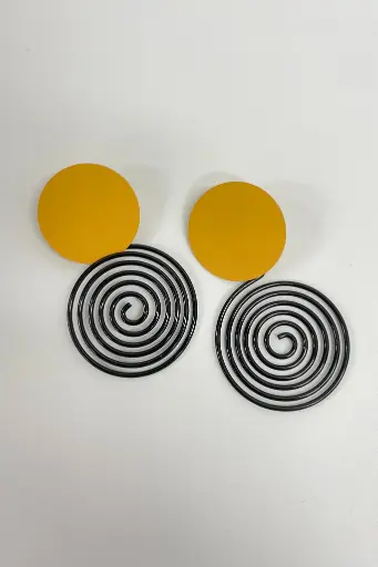 Sunset Spiral Dangle Earrings 